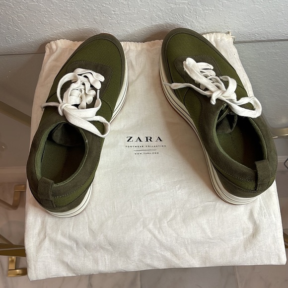 Zara Basic Collection Green Wedge Sneakers - Picture 5 of 5